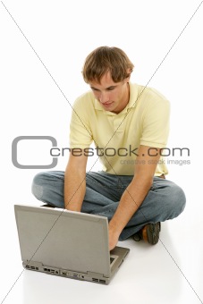 Young Man on Computer
