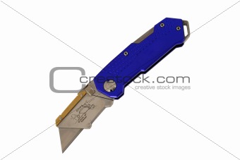 Open Blue anodized contractors razor knife