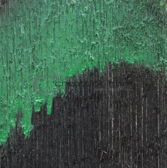 Green painted wooden plank