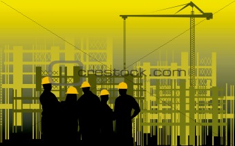 men standing in a construction site