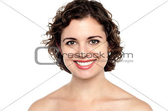 Attractive young model on white background