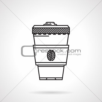 Coffee cup black line vector icon