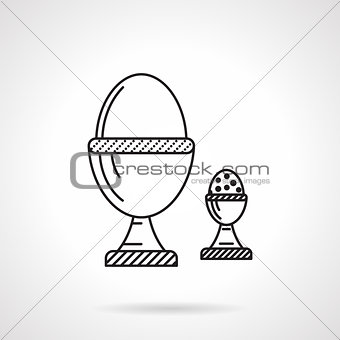 Boiled eggs black line vector icon