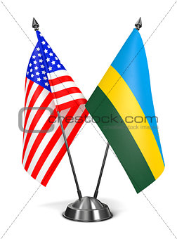 USA and Rwanda - Miniature Flags.
