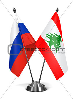 Russia and Lebanon - Miniature Flags.