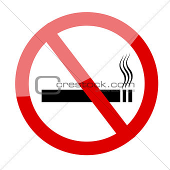 No smoking sign. Smoking prohibited symbol isolated on white background