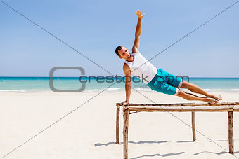fitness man on the beach