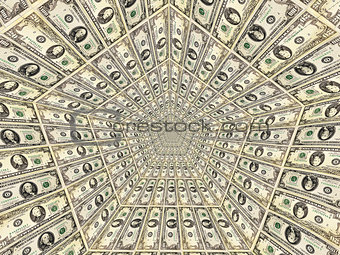 dollar pattern with flame on the background