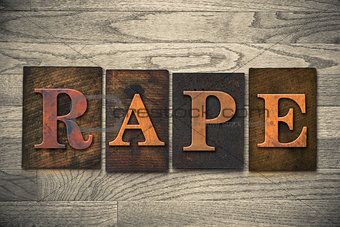 Rape Concept Wooden Letterpress Theme