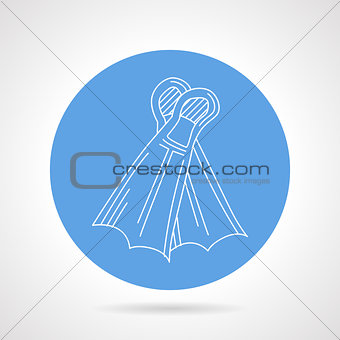 Swimming flippers round vector icon