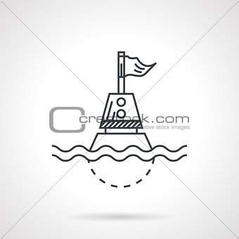 Nautical buoy black line vector icon