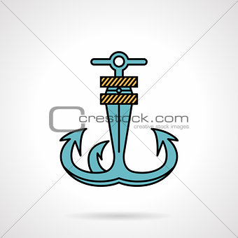 Anchor flat design vector icon