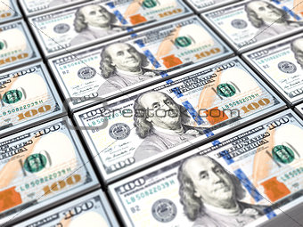 one hunred dollars banknote background