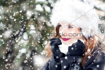 Portrait in snowy weather