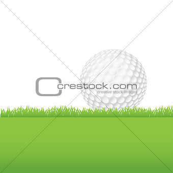 Golf Ball Sitting on a Grass Background Illustration