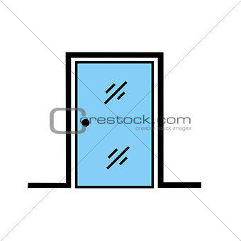 Abstract glass door with frame