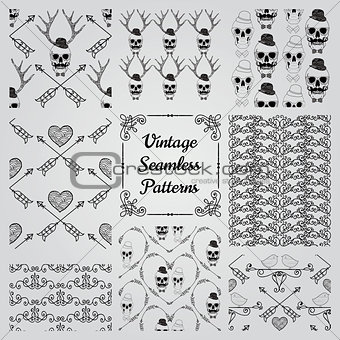 Hand Drawn Floral Seamless Patterns