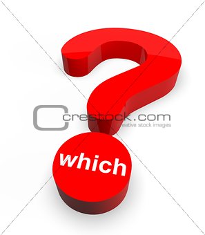 3d Question Mark with word Which
