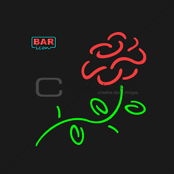 Neon Bar Symbol Rose