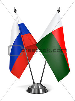 Russia and Madagascar - Miniature Flags.