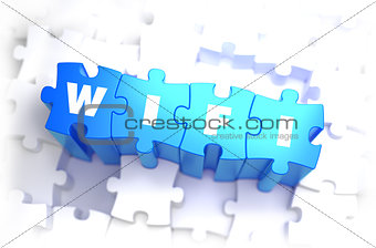WiFi - White Word on Blue Puzzles.