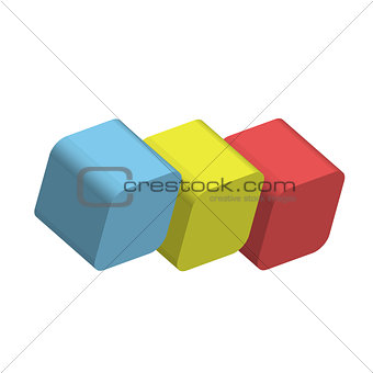3d rounded cube logo