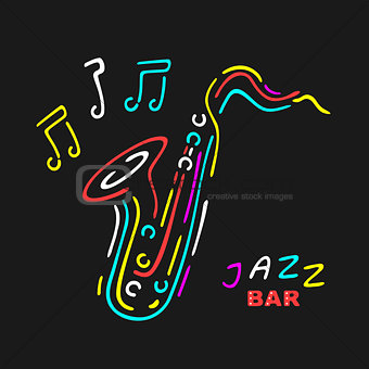 Neon Saxophone Symbol