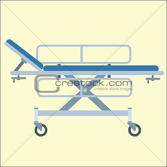 Medical stretcher bed on wheels