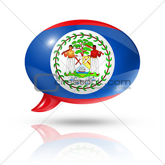 Belize flag speech bubble