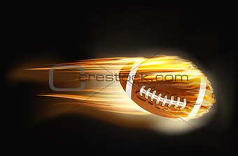 ball for American football on fire