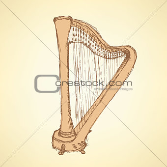 Sketch harp musical instrument