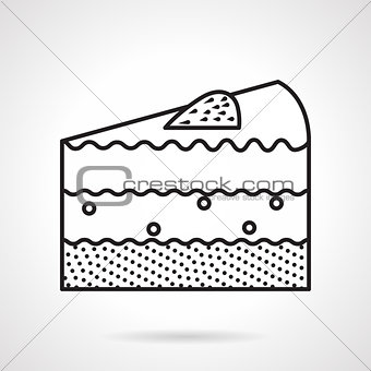 Piece of cake black line vector icon