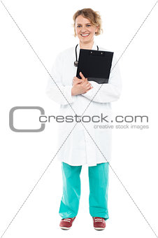 Full length shot of an aged female doctor
