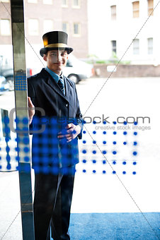 Hotel doorman at your service