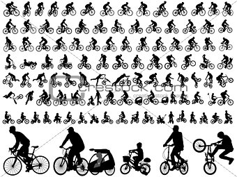 high quality bicyclists silhouettes