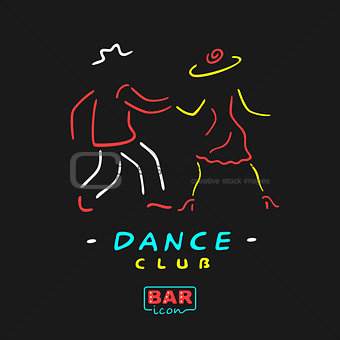 Neon Symbol Dance Club