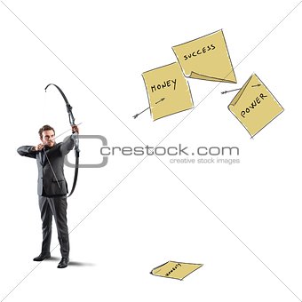 Businessman pointing and hits