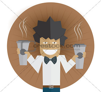 Man with two coffee