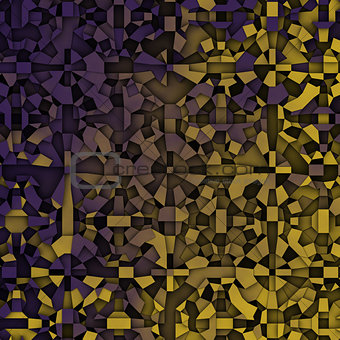 3d abstract fragmentation geometric in purple yellow 