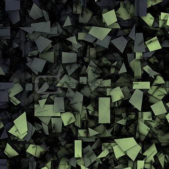 gray green 3d abstract fragmentation geometric