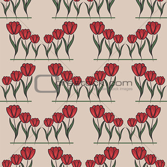 seamless pattern with tulip
