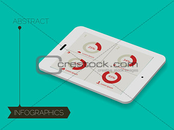 Three dimensional isometric concept with infographics elements