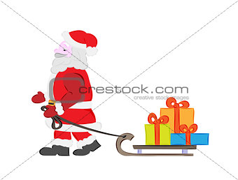 santa claus and presents