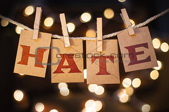 Hate Concept Clipped Cards and Lights