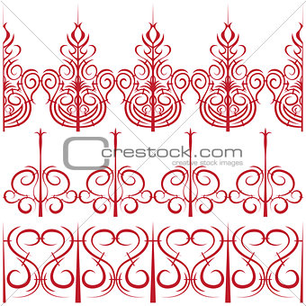 elements for design. Set of borders in the form of a fence