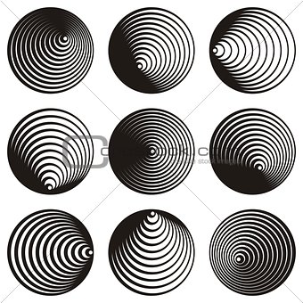 Circle spiral design elements