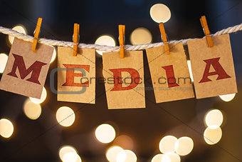 Media Concept Clipped Cards and Lights