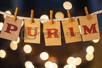 Purim Concept Clipped Cards and Lights