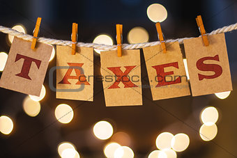 Taxes Concept Clipped Cards and Lights
