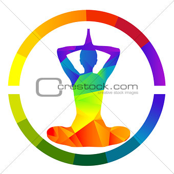 Yoga icon isolated over white background